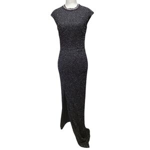 RACHEL‎ GILBERT SEQUIN EMBELLISHED GOWN BLACK US4